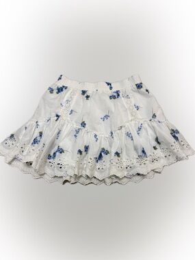Aeropostale White Skirt with Blue Floral Print